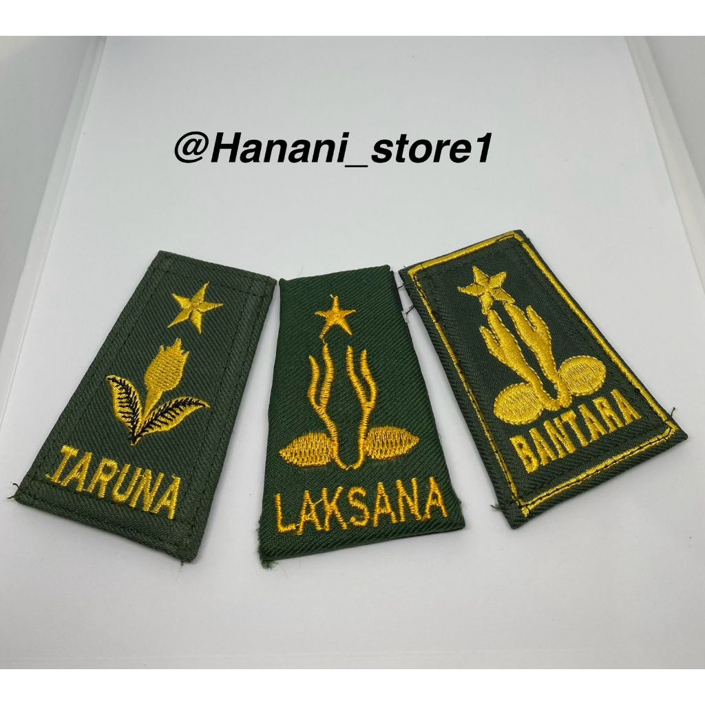 TKU BANTARA LAKSANA DAN TARUNA TAHAN AIR,BORDIR 1 PASANG 2PCS EVOLET PRAMUKA KANANN KIRI