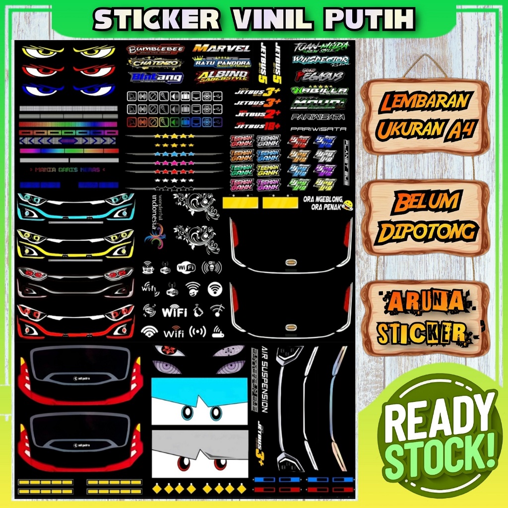 

Sticker Miniatur Bus Bahan Vinyl Putih