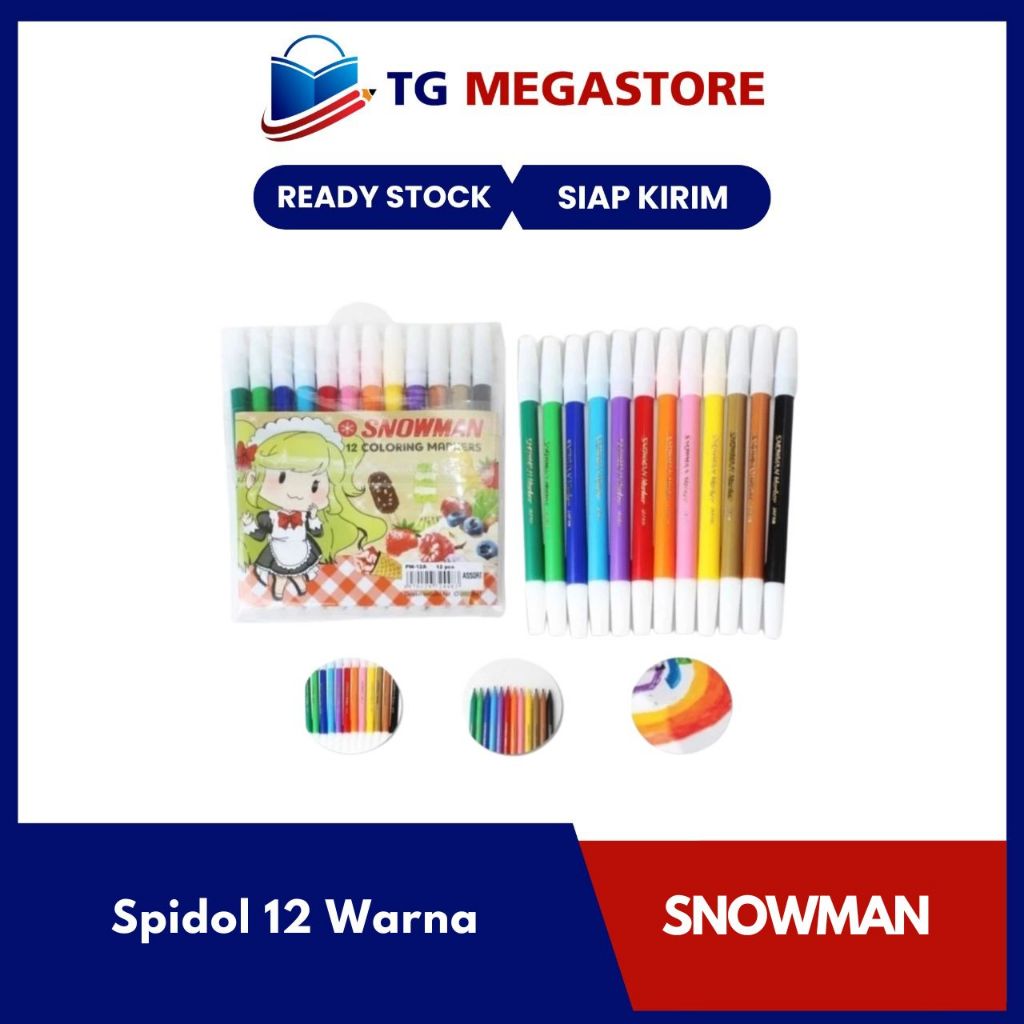 

Spidol Snowman Kecil 12 Warna