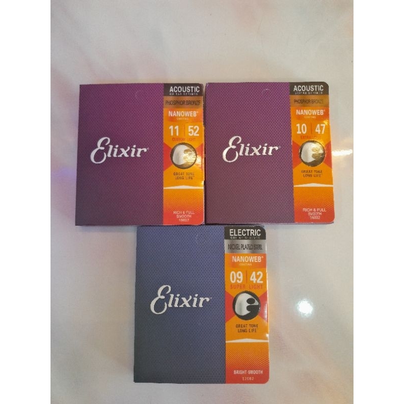 senar gitar akustik elektrik elixir 1set