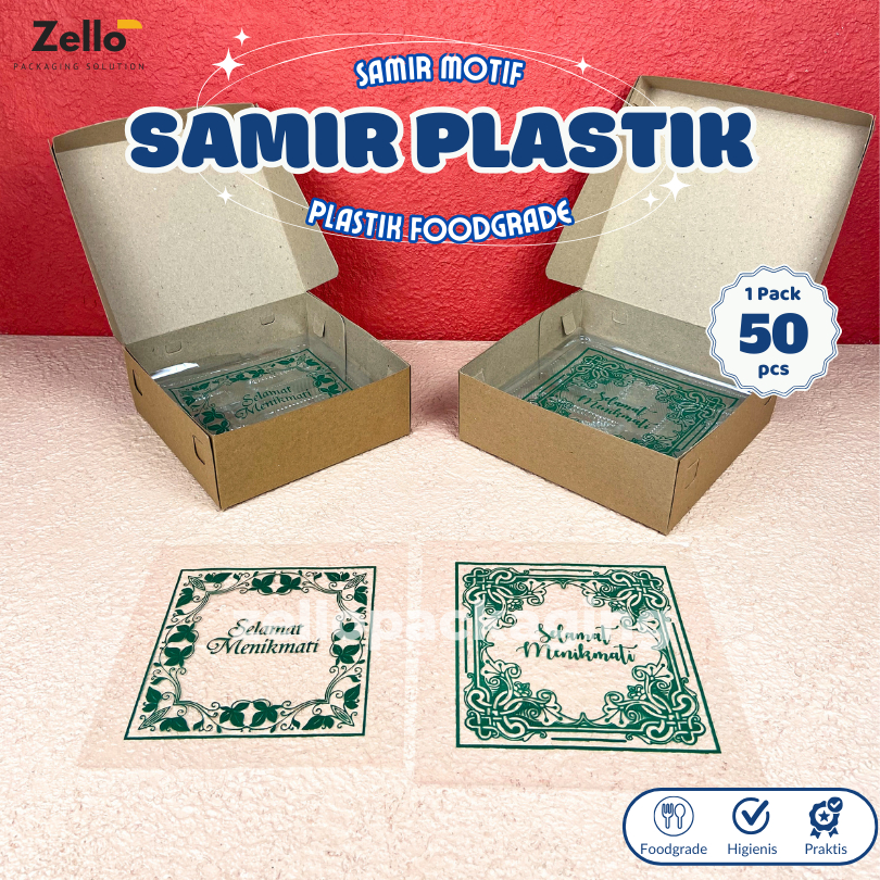 Samir Plastik Opp Selamat Menikmati Motif Penutup Kotak Nasi 18x18 20x20