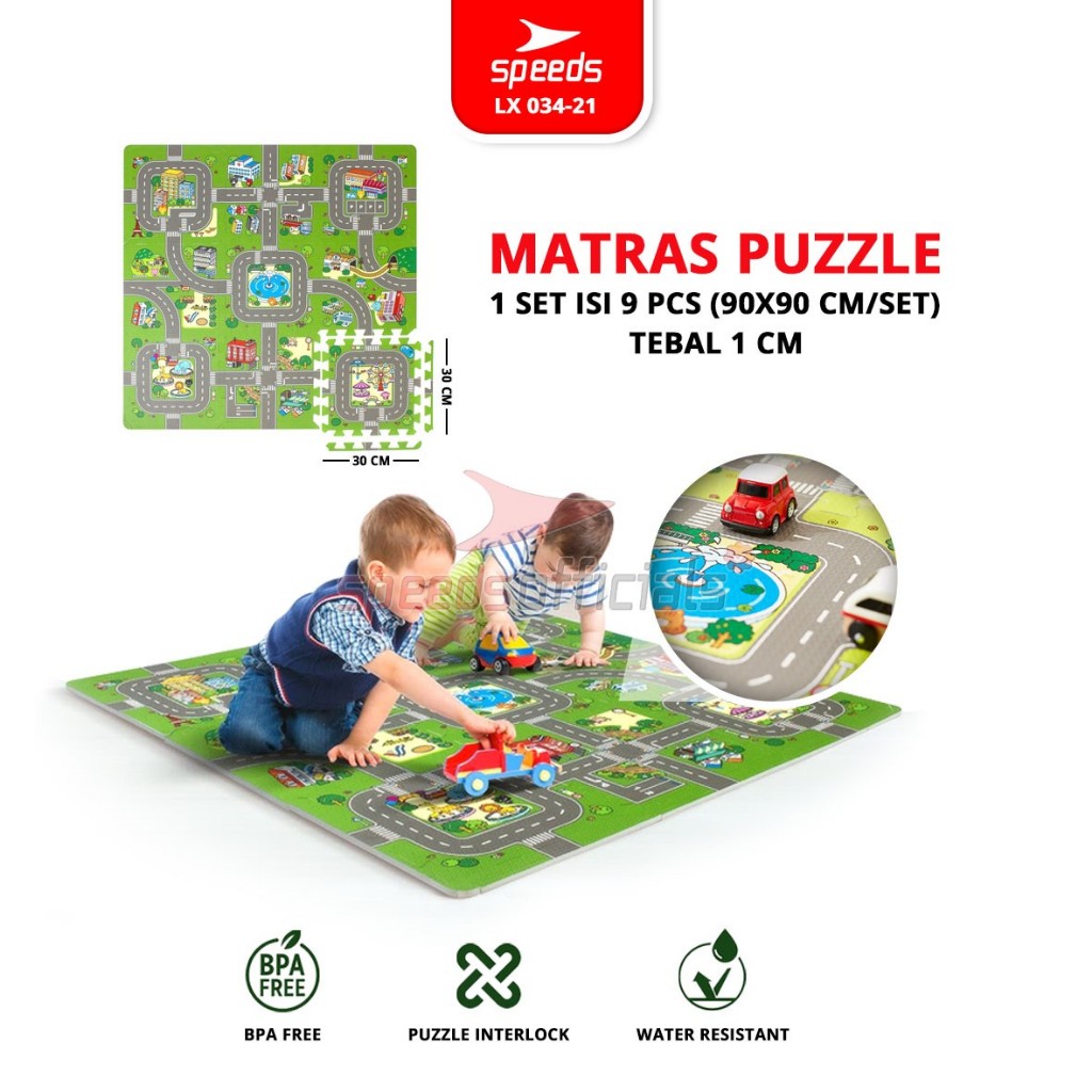SPEEDS Evamat Motif 30x30x1cm Eva Mat Matras Puzzle Anak Bergambar Mainan Empuk 034-21