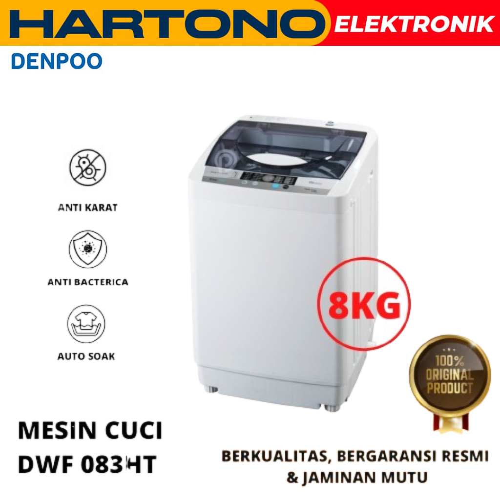 Mesin Cuci 1 Tabung Denpoo Top Loading 8KG