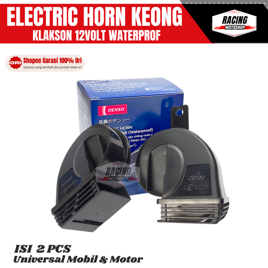 KLAKSON KEONG Klakson Motor MOBIL DENSOO WATERPROOF 12VOLT klakson sepeda motor - Klakson Keong