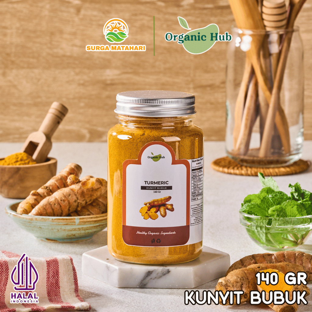 

Organic Hub Kunyit Bubuk Bumbu Dapur Organik Premium Tumerik Powder Murni Herbal 100% Original 140gr