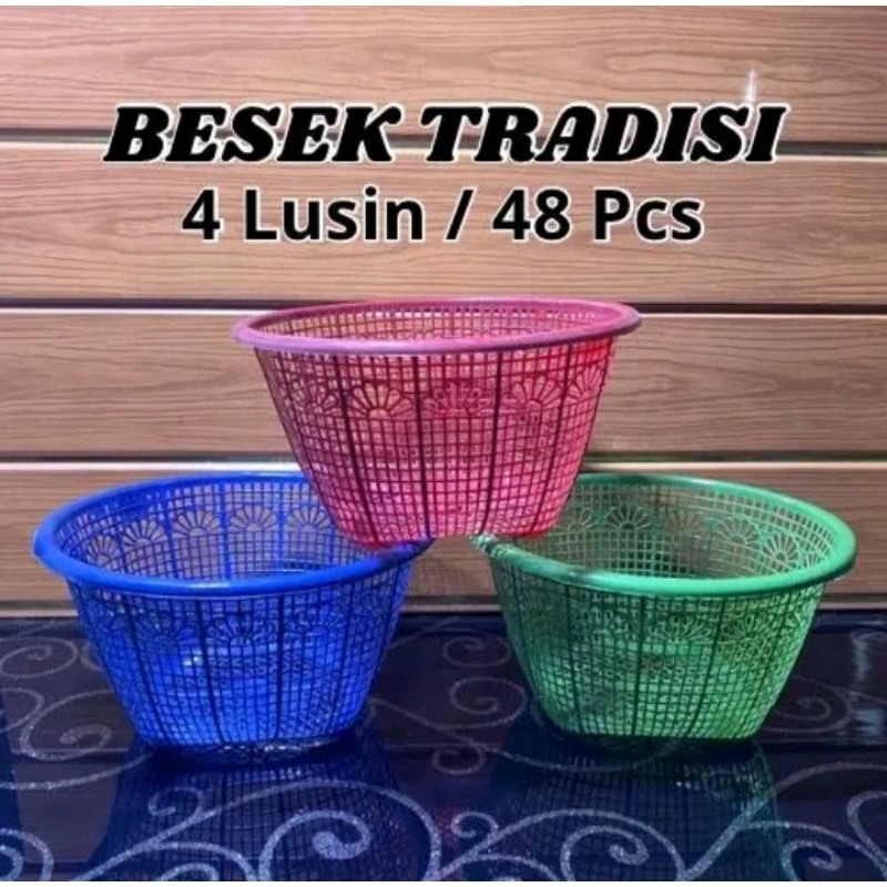 48 Pcs Besek Tradisi Besek Hajatan Plastik Murah Tebal Dan Berkualitas