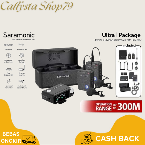 SARAMONIC ULTRA MIC WIRELESS PAKET DAN BASIC FOR PROFESIONAL MEDIA PODCAST VLOG STUDIO