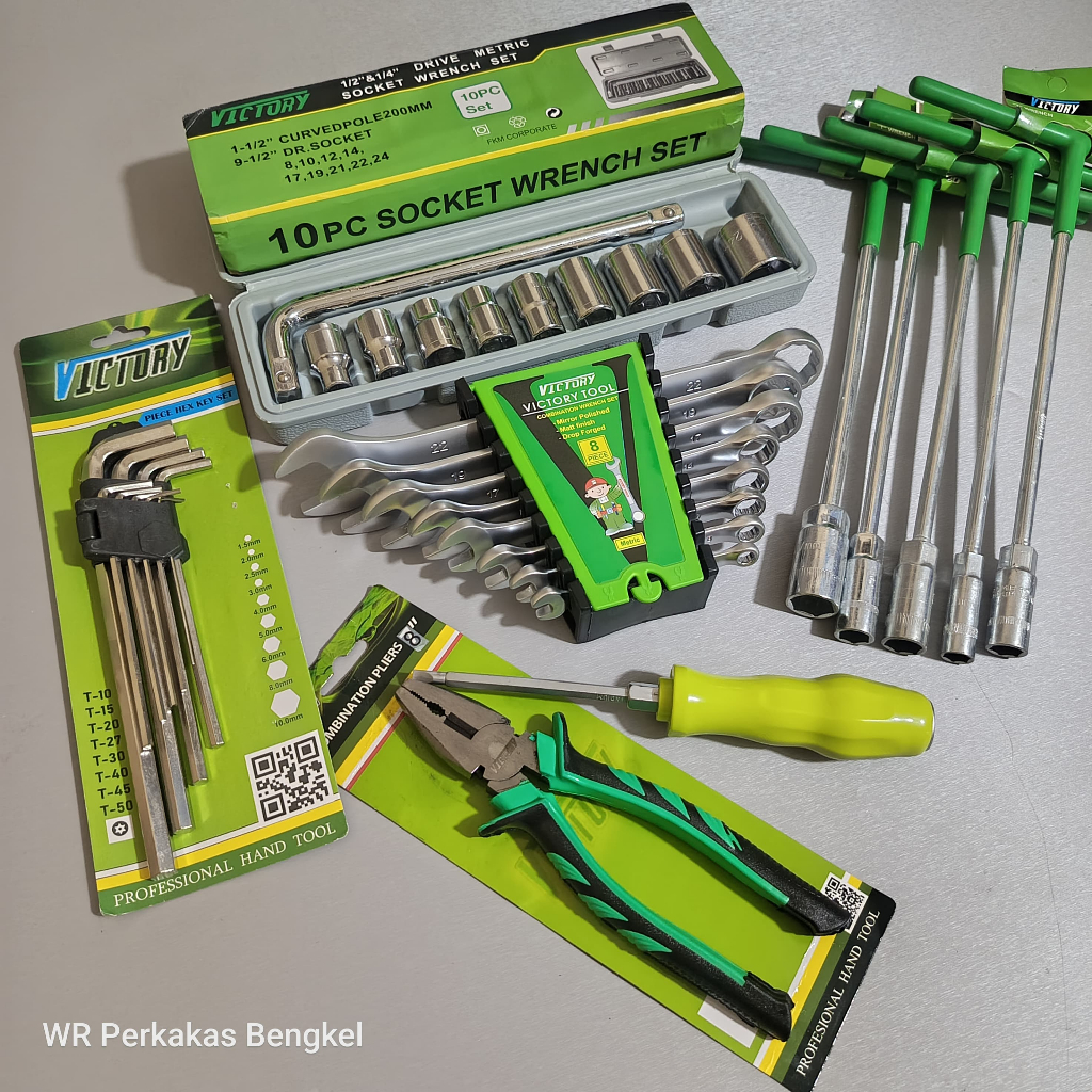 Paket kunci Bengkel Motor 1 Set Lengkap / Kunci Shock Set / Kunci Ring Pas Set / Kunci T Set / Kunci