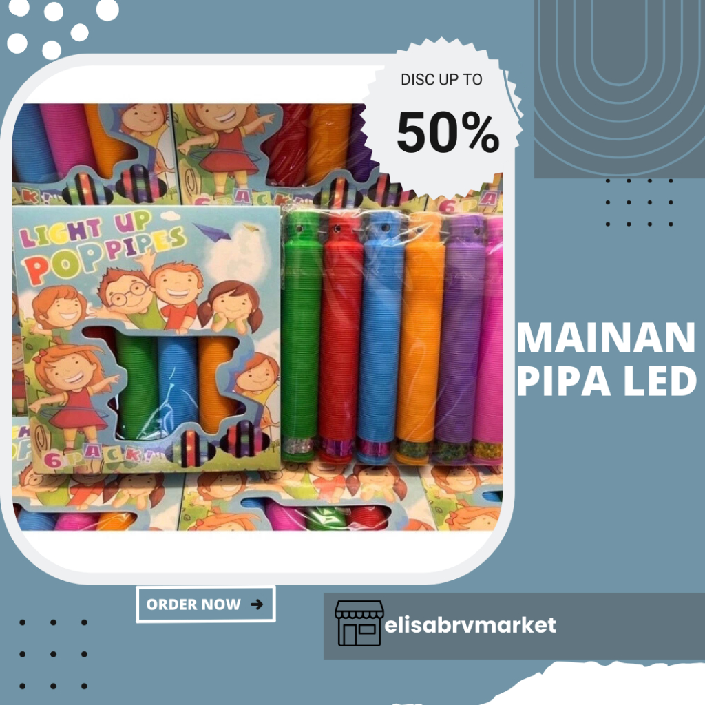 MAINAN ANAK  POP LIGHT||Mainan Anak Light Up Pop Pipes Led / Fidget Pop Tubes Sensory Toys
