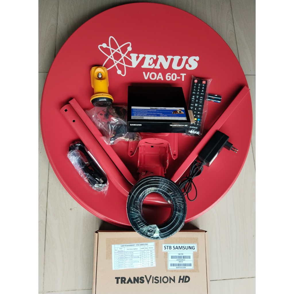 Transvision Nusantara Satellite Decoder Samsung HD lengkap Dish Parabola 60cm & LNB & Kabel Dapat gr
