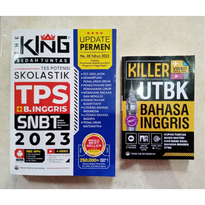 preloved buku the king tps snbt 2023 & killer utbk bahasa inggris