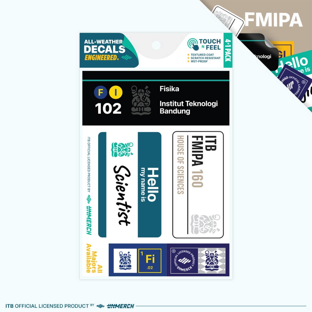 

Fakultas Matematika dan Ilmu Pengetahuan Alam - Decal Sticker ITB Official Majors Pack