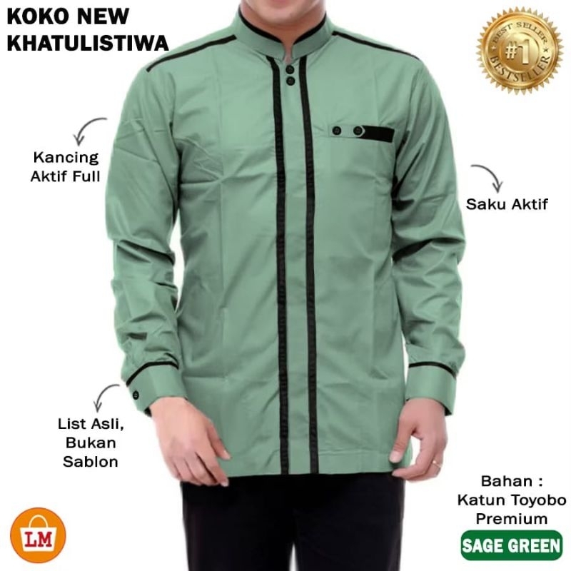 Ammar - Baju kemeja Koko premium toyobo import jumbo M L XL 2XL 3XL lengan tangan panjang lebaran se