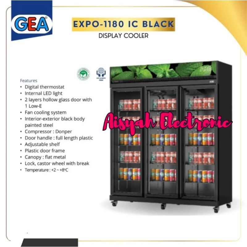 SHOWCASE GEA 3 PINTU EXPO-1180 IC GARANSI RESMI