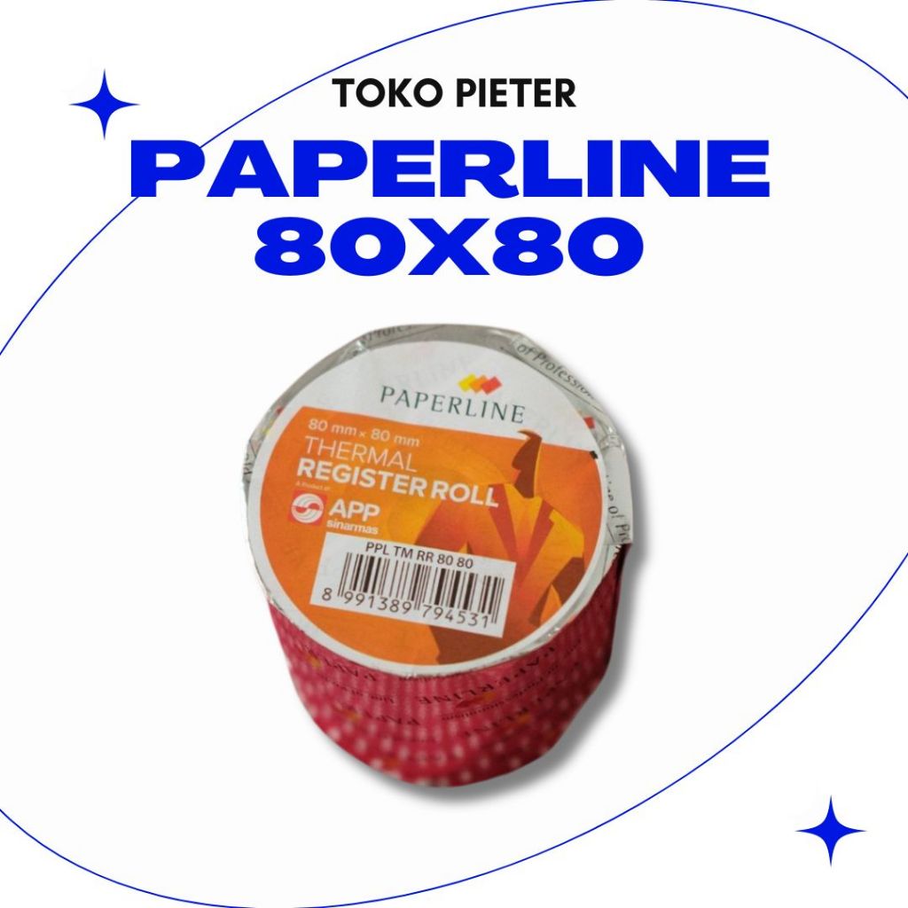 

(1PCS) THERMAL PAPER ROLL / KERTAS KASIR / STRUK KASIR MERK PAPERLINE 80X80 SURABAYA
