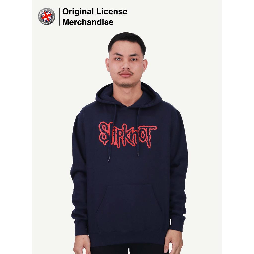 Hoodie Sweater Jaket Pria Wanita Band SLIPKNOT Logo Navy Original Merchandise