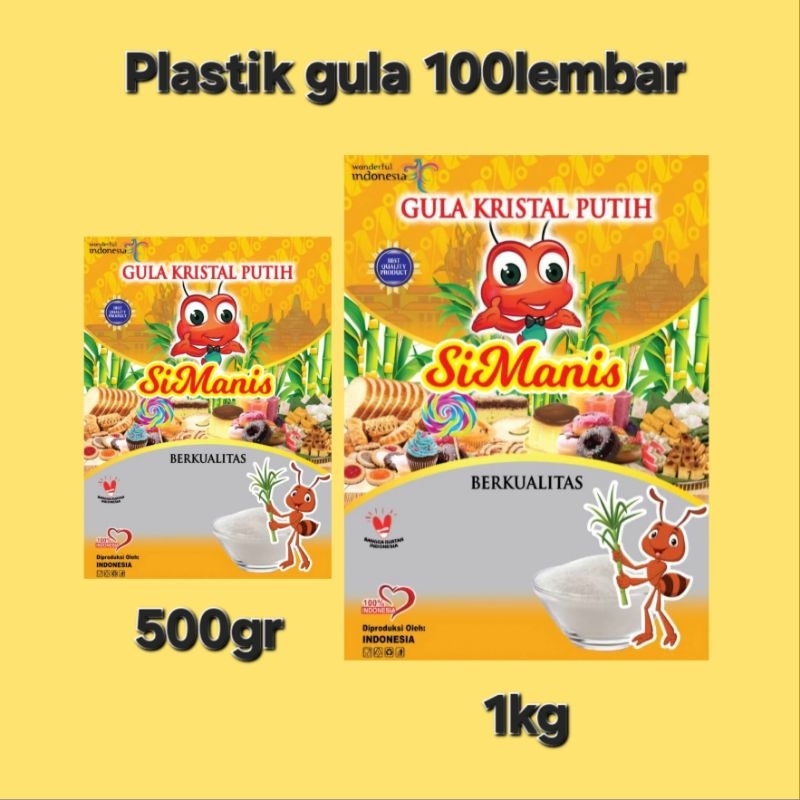 

plastik kemasan gula 500gr / 1kg simanis
