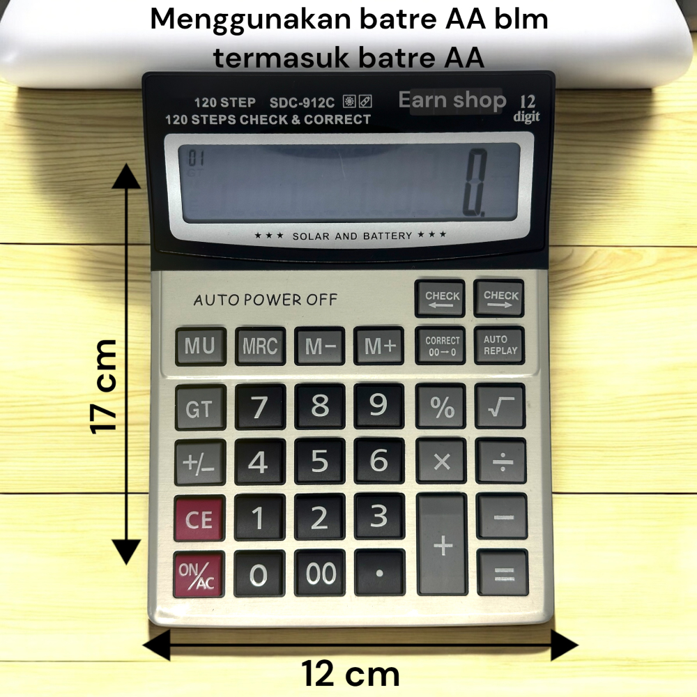 

Kalkulator SDC-912C 12 digit | Kalkulator dagang batre AA