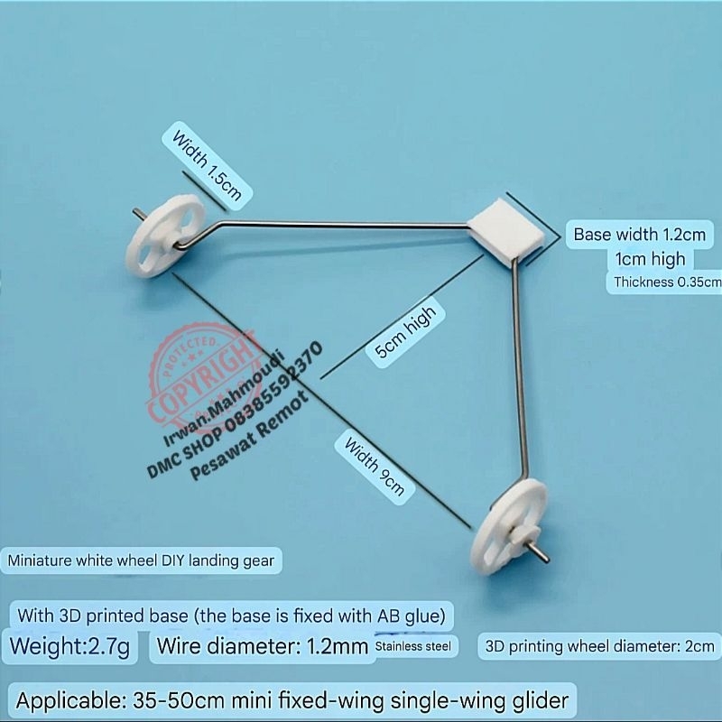 Landing Gear Depan RC Pesawat Berbagai Ukuran