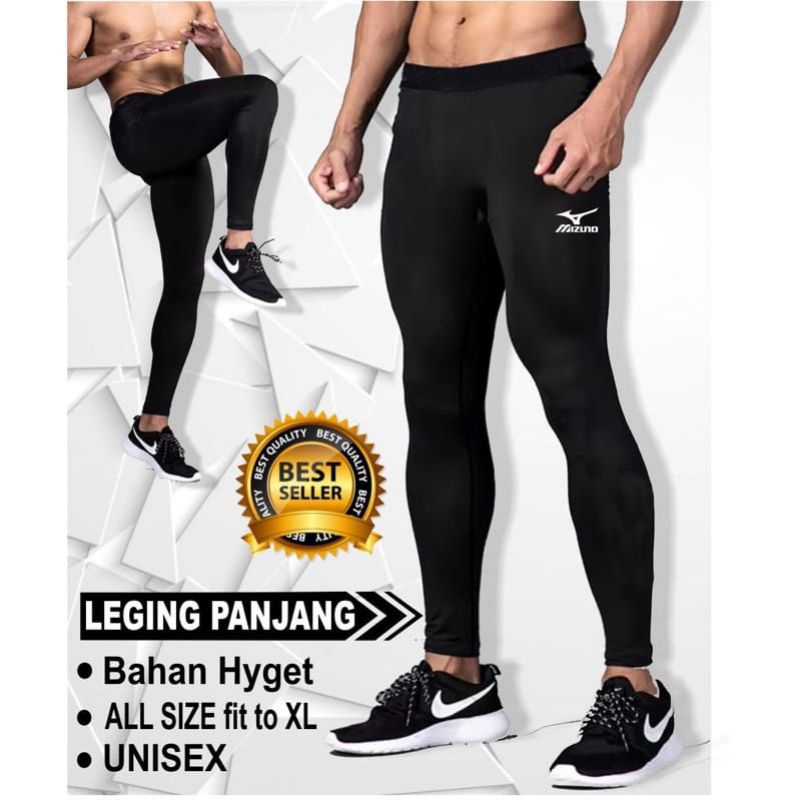 MIZUNO LEGING PANJANG VOLI LONGPANT BADMINTON DALEMAN CELANA COMPRESSION WEAR UNISEX PRIA WANITA