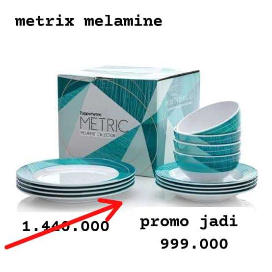 TUPPERWARE FLASH SALE - Metric Melamine Collection Set (4 pcs Large Plate, 4 pcs Small Plate, 4 pcs 