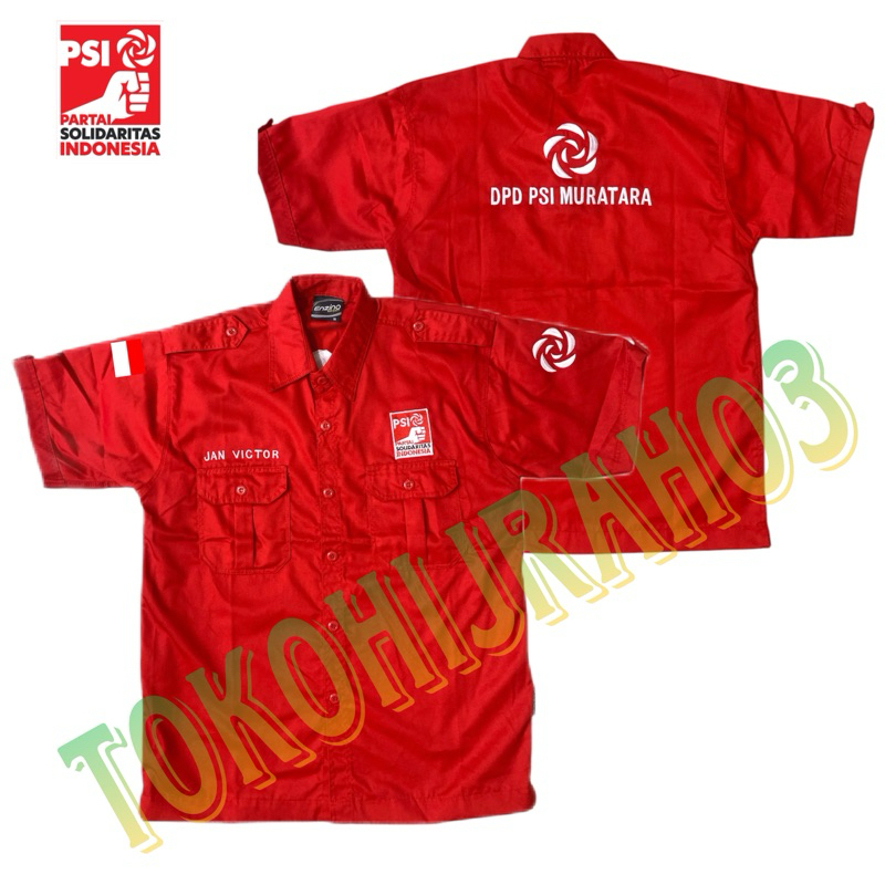 Kemeja Partai PSI Indonesia / Seragam Partai Solidaritas Indonesia / Baju Partai PSI