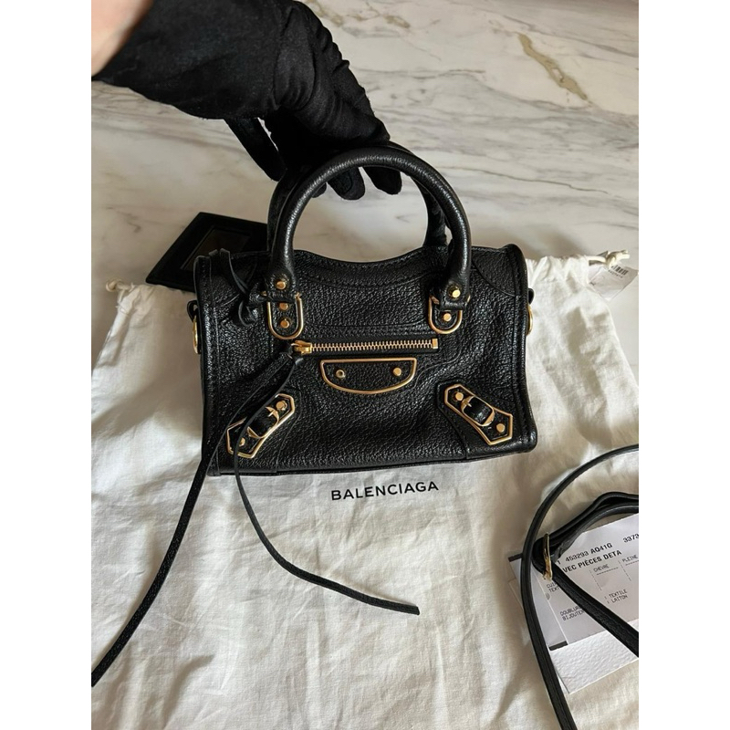 BALENCIAGA NANO CITY EDGE BLACK GHW 2017