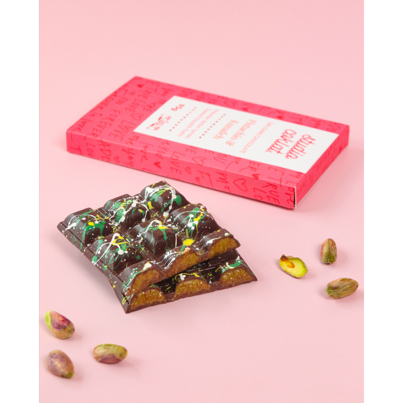 

Dark Chocolate Pistachio Kunafa Bar