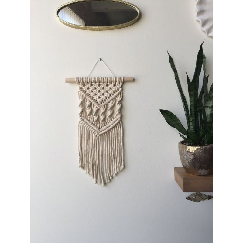 hiasan dinding macrame minimalis / hiasan dinding macrame mini aesthetic / hiasan dinding macrame mu