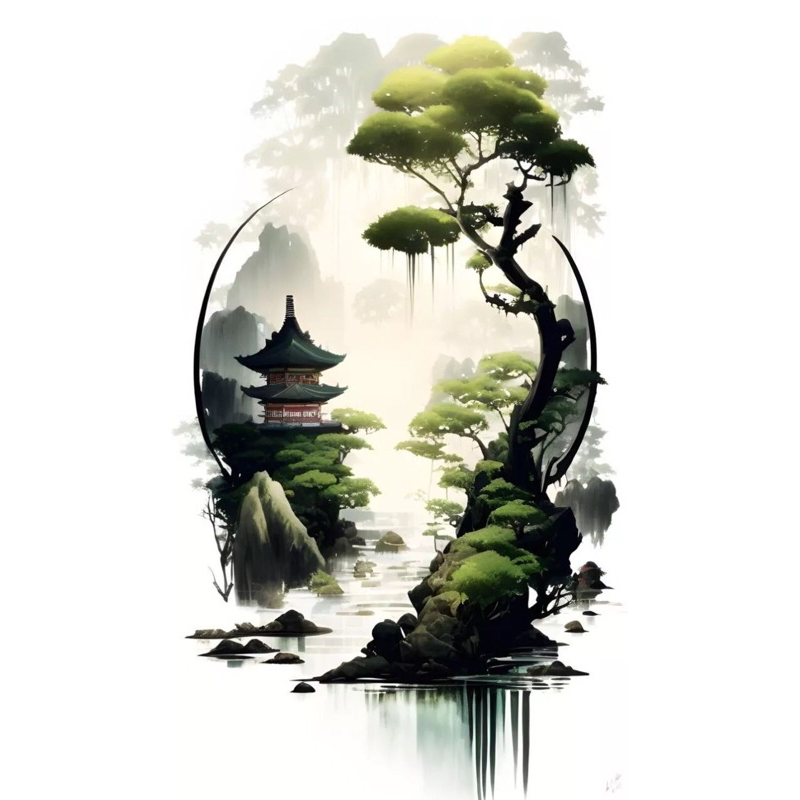 KKS - Lukisan Tema Jepang - Lukisan Kanvas Handmade - Lukisan Siap Pajang