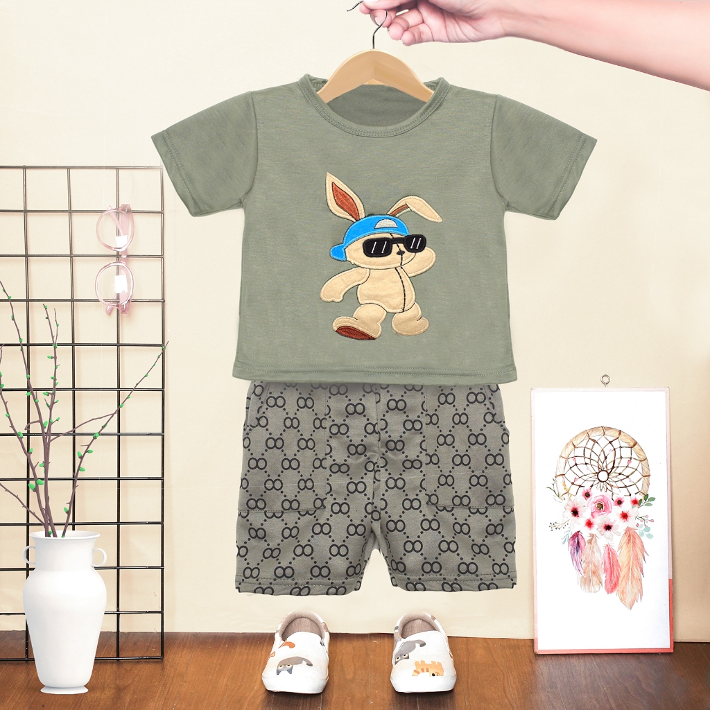 SETELAN ANAK LAKI-LAKI BUNNY BABY UMUR 2 SAMPAI 7 TAHUN BAHAN TEBAL LEMBUT ADEM / SET BAJU ANAK LAKI