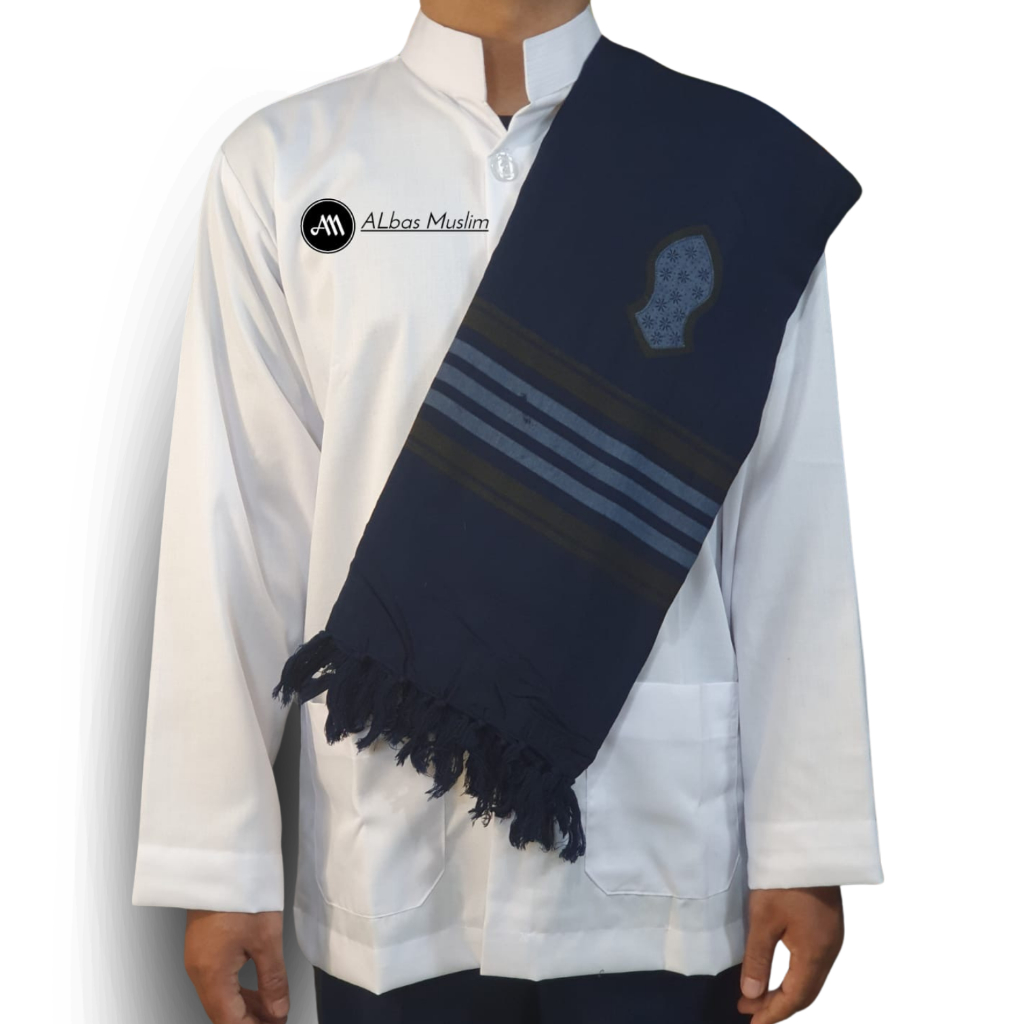 Sorban Pria Terompah Biru Navy / Dongker Rida Solo Surban Panjang Berkualitas