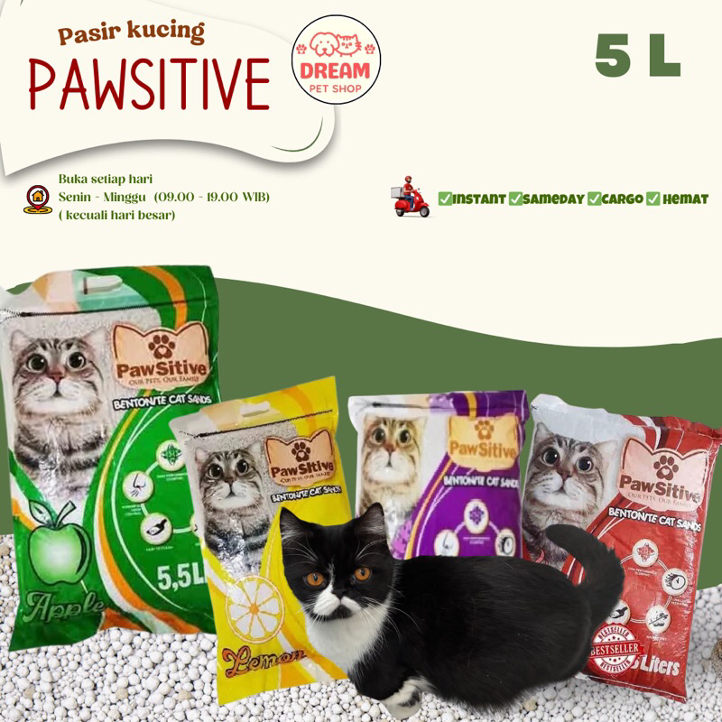 Pasir kucing gumpal Pawsitive 5,5 L