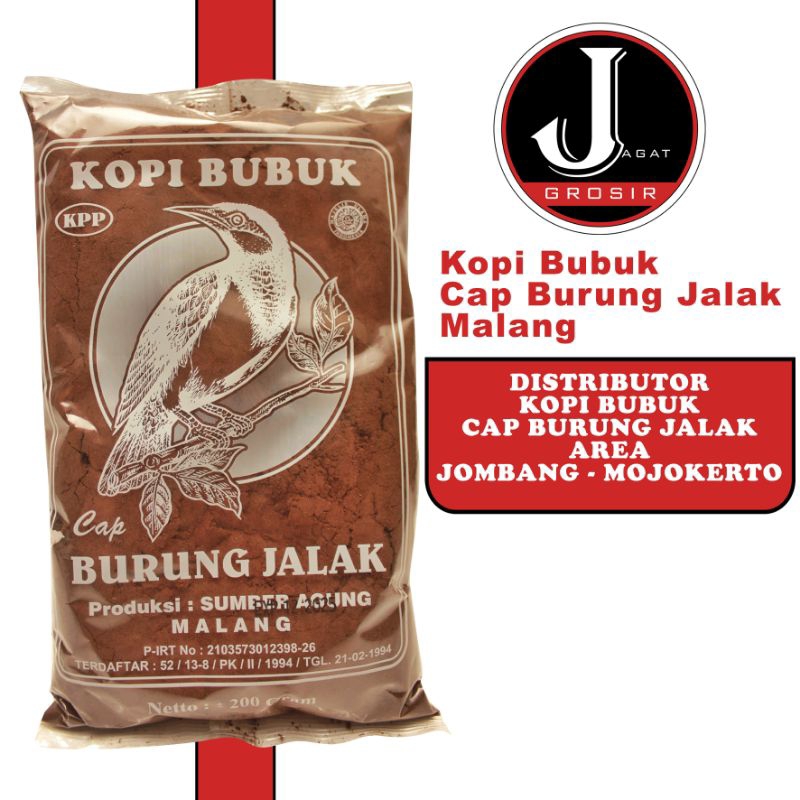 

KOPI BUBUK CAP BURUNG JALAK / KOPI JALAK PUTIH 200GR ORIGINAL / DISTRIBUTOR KOPI BUBUK