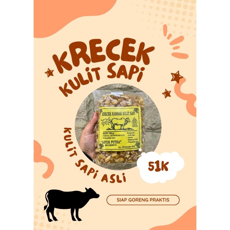 

Krecek rambak dadu kecil asli mojokerto,asli kulit rambak