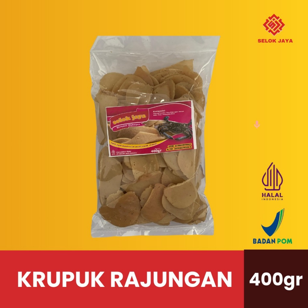 

KRUPUK RAJUNGAN 400 gr, 200 gr SELOK JAYA