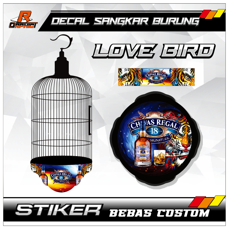 STICKER DECAL SANGKAR Lovebird chiv@s regal dan Pleci KANDANG BURUNG STIKER merk EBOD JAYA ORIQ JAYA