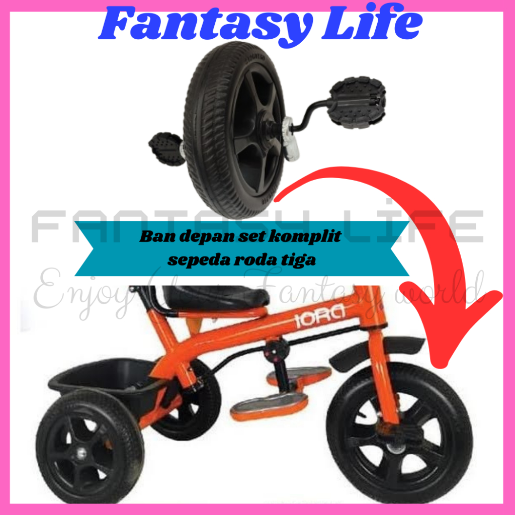 Fantasy 1 set ban depan set komplit hitam sepeda anak roda tiga exotic aviator genio