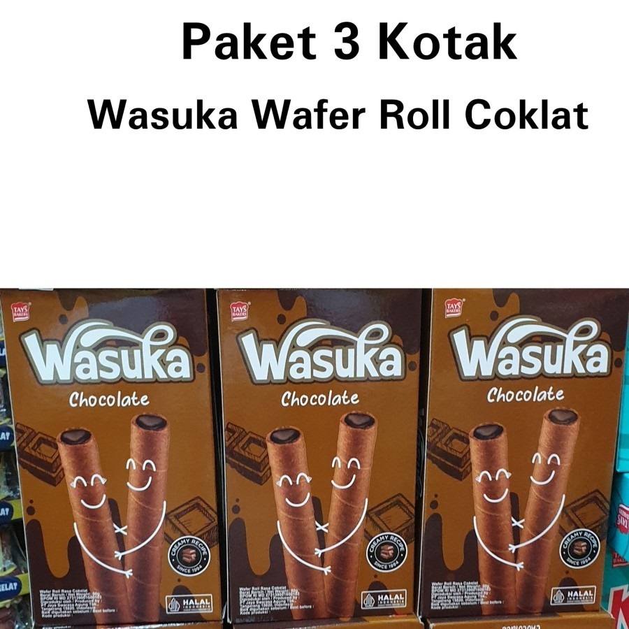 

PAKET 3 PACK WASUKA WAFER ROLL STICK PREMIUM RASA COKELAT 50G