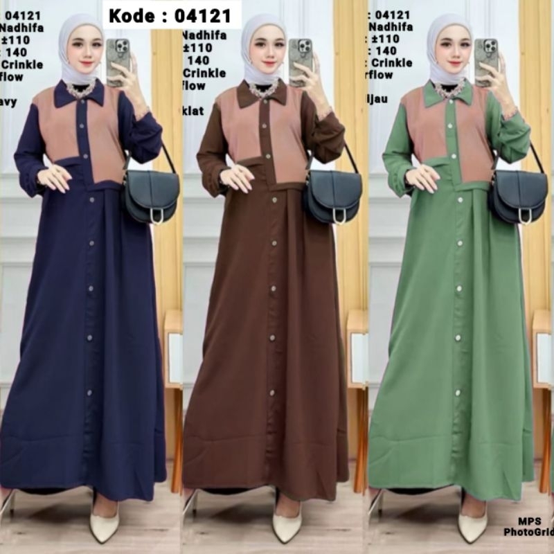 04121 Gamis Nadhifa / gamis panjang / baju muslim wanita