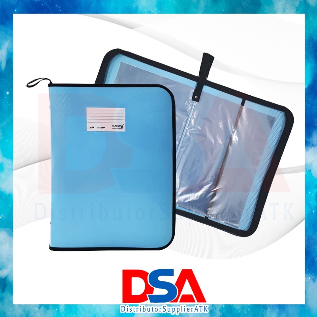 

DSA - CLEAR HOLDER ZIPPER PASTEL UKURAN F4 30PLY PLASTIK BENING DISPLAY BOOK DOKUMEN BAG FILE