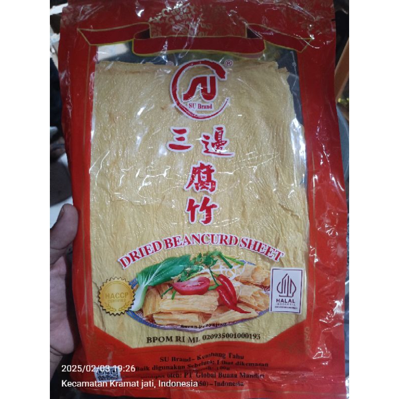 

kembang tahu lembabran dried beancurd sheet import su brand