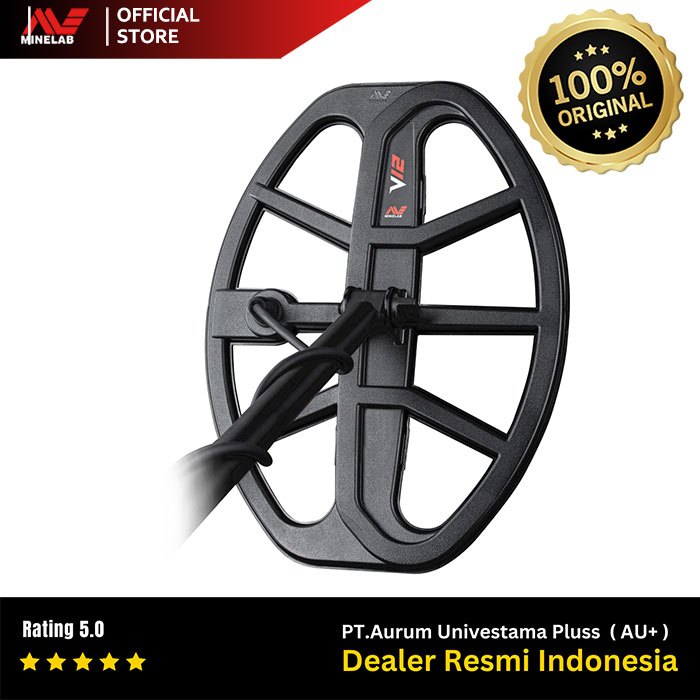 Minelab V12 Coil Double D Untuk Detektor Minelab Seri VANQUISH 340 - 440 - 540 Premium / Pro  - Koil