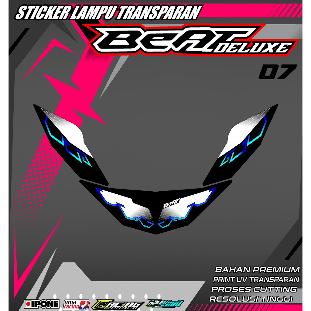 KODE 07 STICKER ALIS LAMPU MOTOR BEAT DELUXE 2020-2023 - STICKER ALIS LAMPU MOTOR BEAT DELUXE