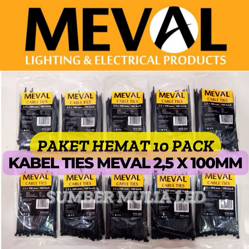 

[ PAKET HEMAT 10 PACK ] MEVAL KABEL TIES NYLON 2.5 X 100 MM 10CM ISI 100PCS PUTIH HITAM MERAH BIRU KUNING WARNA WARNI HARGA GROSIR