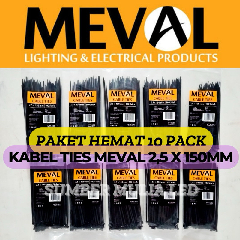 

[ PAKET HEMAT 10 PACK ] MEVAL KABEL TIES NYLON 2.5 X 150 MM 15CM ISI 100PCS PUTIH HITAM MERAH BIRU KUNING WARNA WARNI HARGA GROSIR