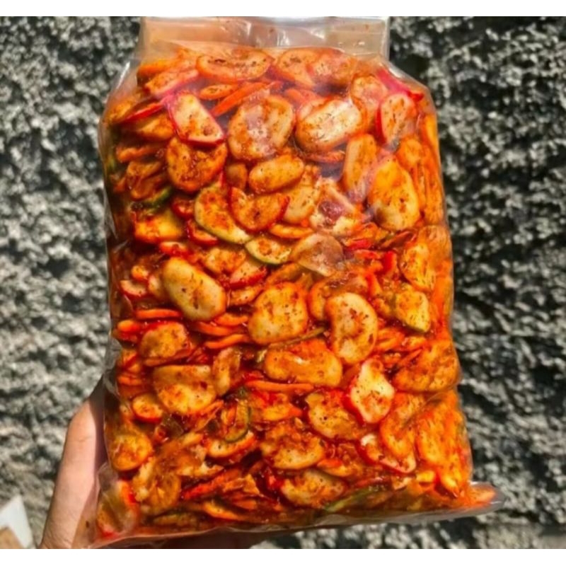 

seblak kering kerupuk bawang super pedas 500g di jamin mantul enak