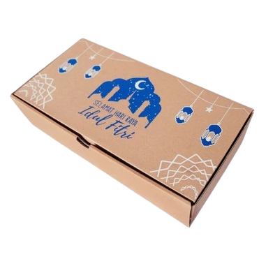 

(5PCS ) Dus Parcel Toples Kue Kering Kado Bingkisan Lebaran Kardus Hampers Idul Fitri Mailer Box Motif Blue Mosque Size 30x15x7.5 cm