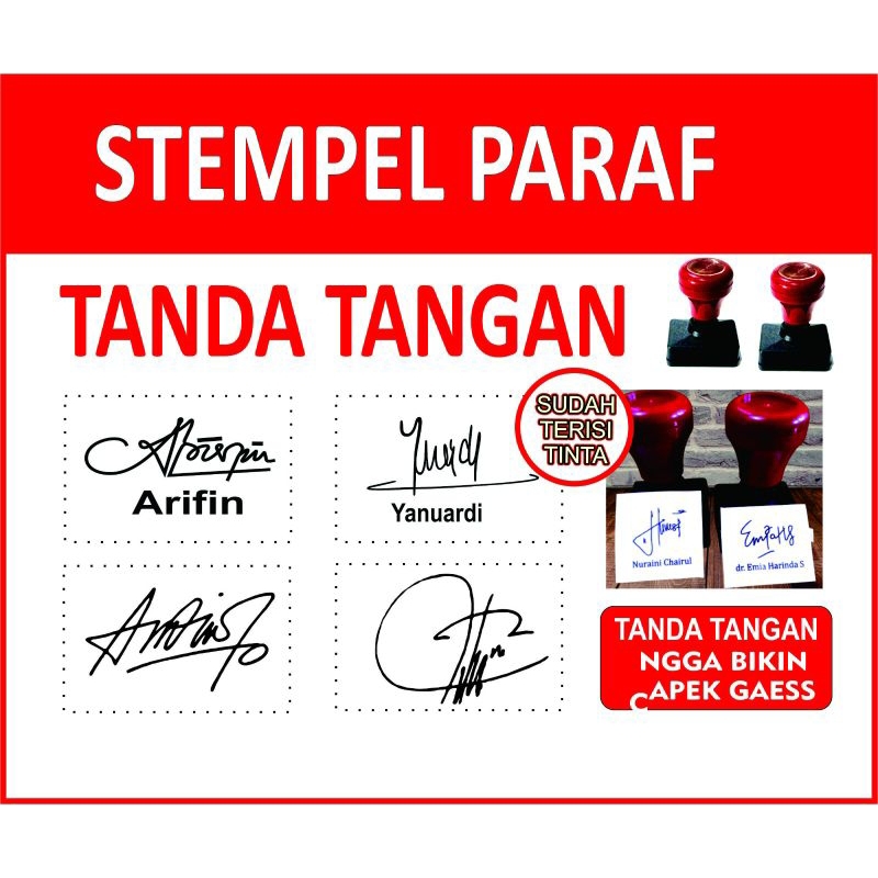 

Stempel tanda tangan Paraf ukuran standar sudah isi tinta siap pakai stempel flash
