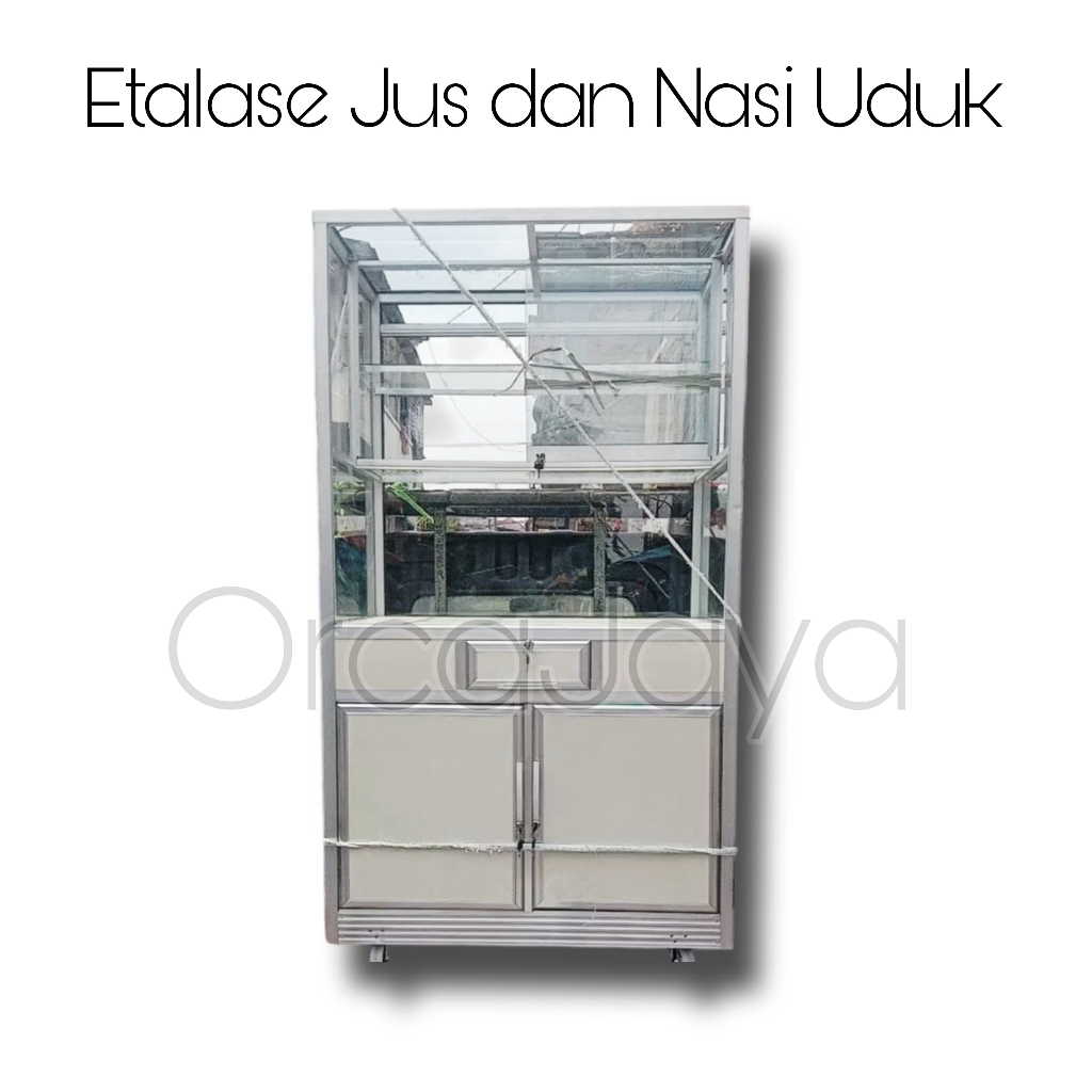 ETALASE JUS DAN NASI UDUK/ETALASE JUALAN/ETALASE ALUMUNIUM/ETALASE/PENGIRIMAN ONLY JABODETABEK
